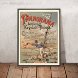 Póster de viaje de Leipzig: Panorama en el Krystall-Palast de Leipzig, 1890 