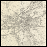 Personalised Old Map of Rotherham