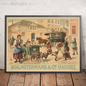 A framed image of Jos. Notermans & Cie Vintage Drinks Advertising Poster, 1890