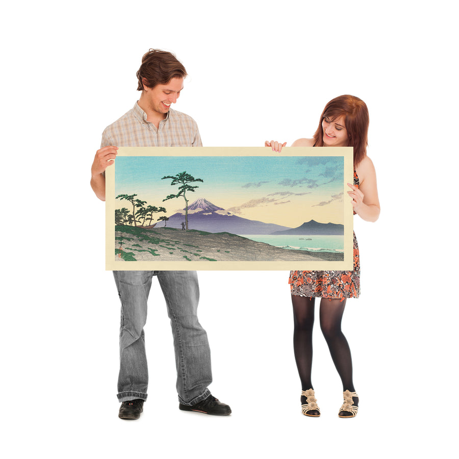 Vista del Monte Fuji por la tarde en Miho de Hasui Kawase 1935 