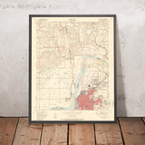 Old Map of Fort Smith, Arkansas by USGS, 1951 – Van Buren & Arkansas River