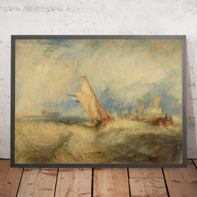 A framed image of Van Tromp, Going About to Please His Masters by Turner, 1844