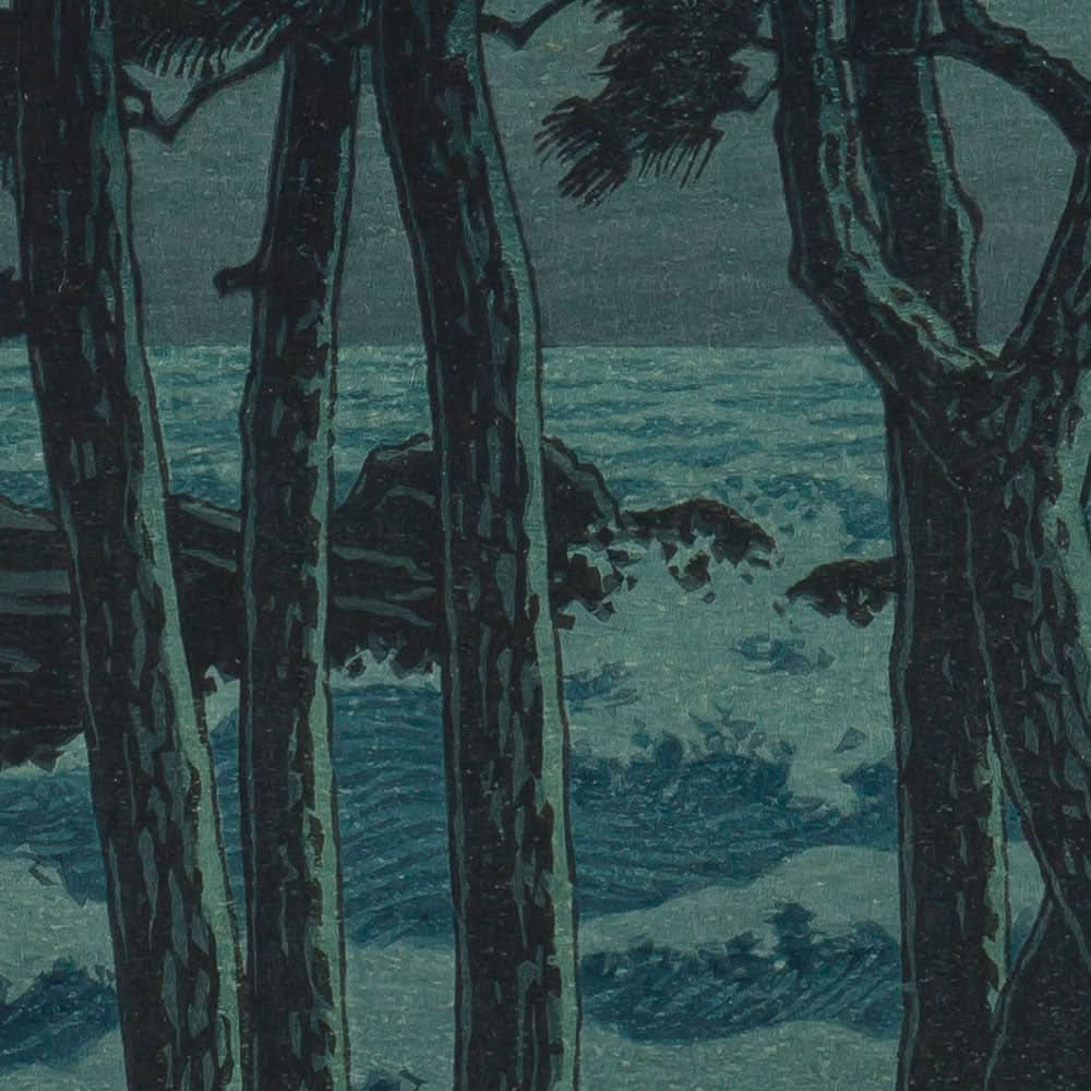 Hinomisaki Izumo de la serie Recuerdos de viajes, tercera serie de Hasui Kawase, 1925