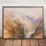 Montjovet desde abajo de Saint-Vincent, mirando hacia el valle de Aosta en dirección a Berriaz, de Turner, 1836 