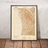Old Map of Half Moon Bay, California by USGS, 1943 – Pillar Point & San Mateo Coast