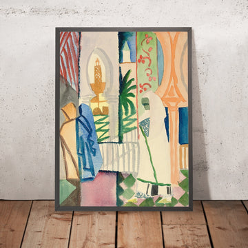 A framed image of In the Temple Hall by August Macke, 1914