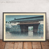 Spring Rain at Sakurada Gate, Tokyo by Hasui Kawase 1935