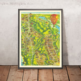 Mappa del vecchio vino della Napa e Sonoma di Morales, 1981: Santa Rosa, Lago Berryessa, Fiume Russo 
