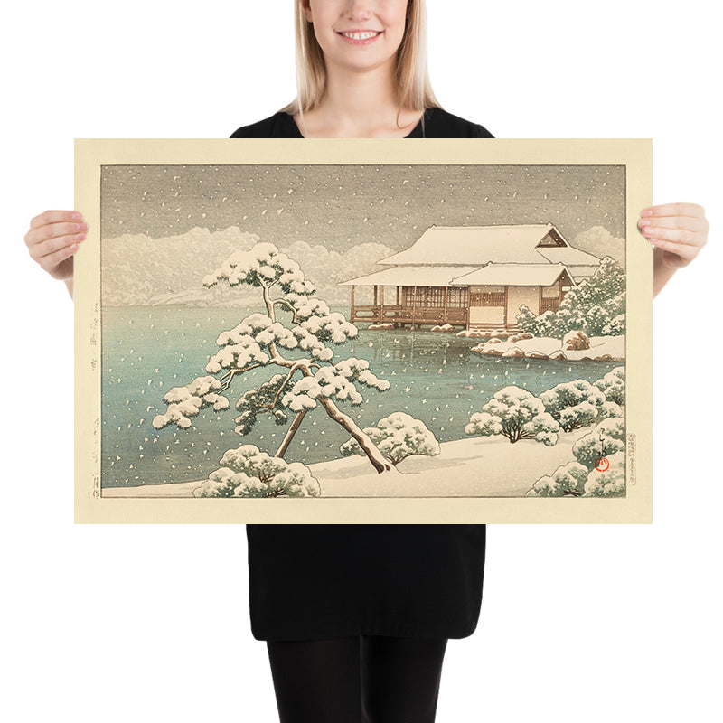 Snow at Kiyosumi Park by Hasui Kawase 1935