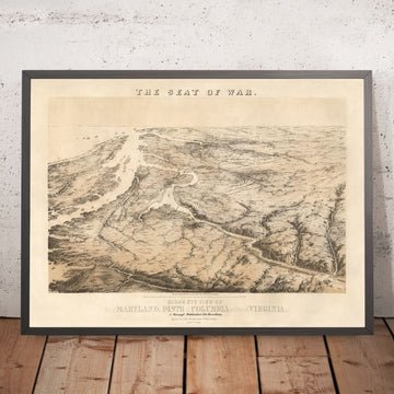 Grafico della Guerra Civile Americana di Bachman, 1861: "Il Teatro di Guerra", Virginia, Maryland, Washington DC 