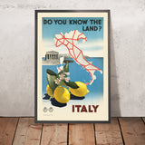Italy Travel Poster: Do You Know the Land by Michahelles