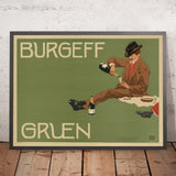 Burgeff Gruen Vintage Drinks Advertising Poster by Ernst Wiemann, 1901