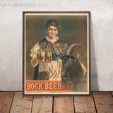 Vintage Bock Beer Poster by Henry Jerome Schile, 1885