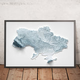 Mapa topográfico en relieve 3D de Ucrania 