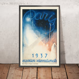 Paris Travel Poster: Eiffel Tower & 1937 Exposition Internationale by L. Beaudouin, 1937