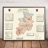 Mappa antica dell'occupazione postbellica e della denazificazione in Germania, 1946 