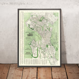 Mapa antiguo de Seattle, 1913: Mercado de Pike Place, Universidad de Washington, Lago Verde, Lago Washington, Torre Smith