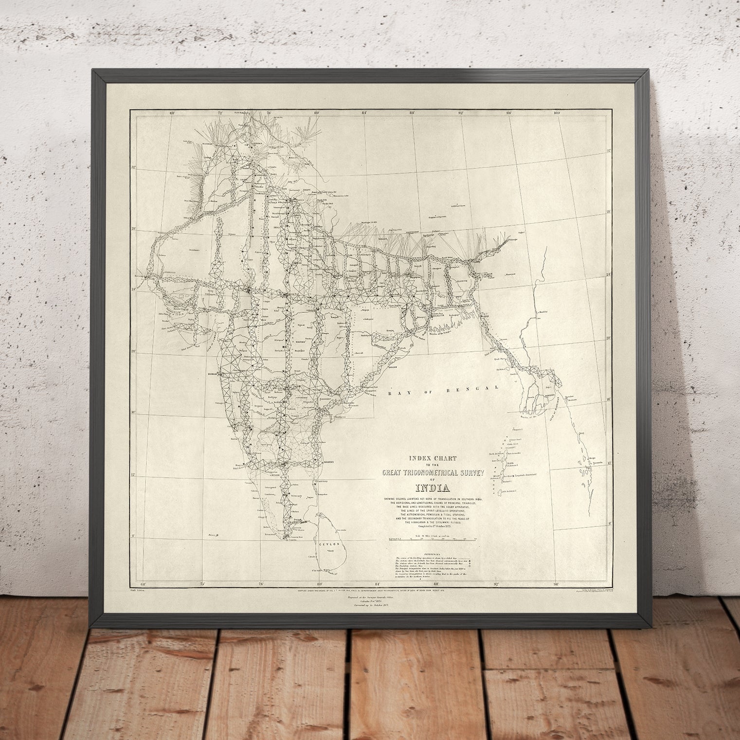 Old Map of India, 1875: Great Trigonometrical Survey, Bay of Bengal, M ...