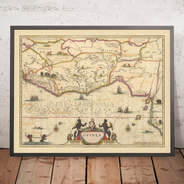Antica mappa della Guinea di Visscher, 1690: Costa d&