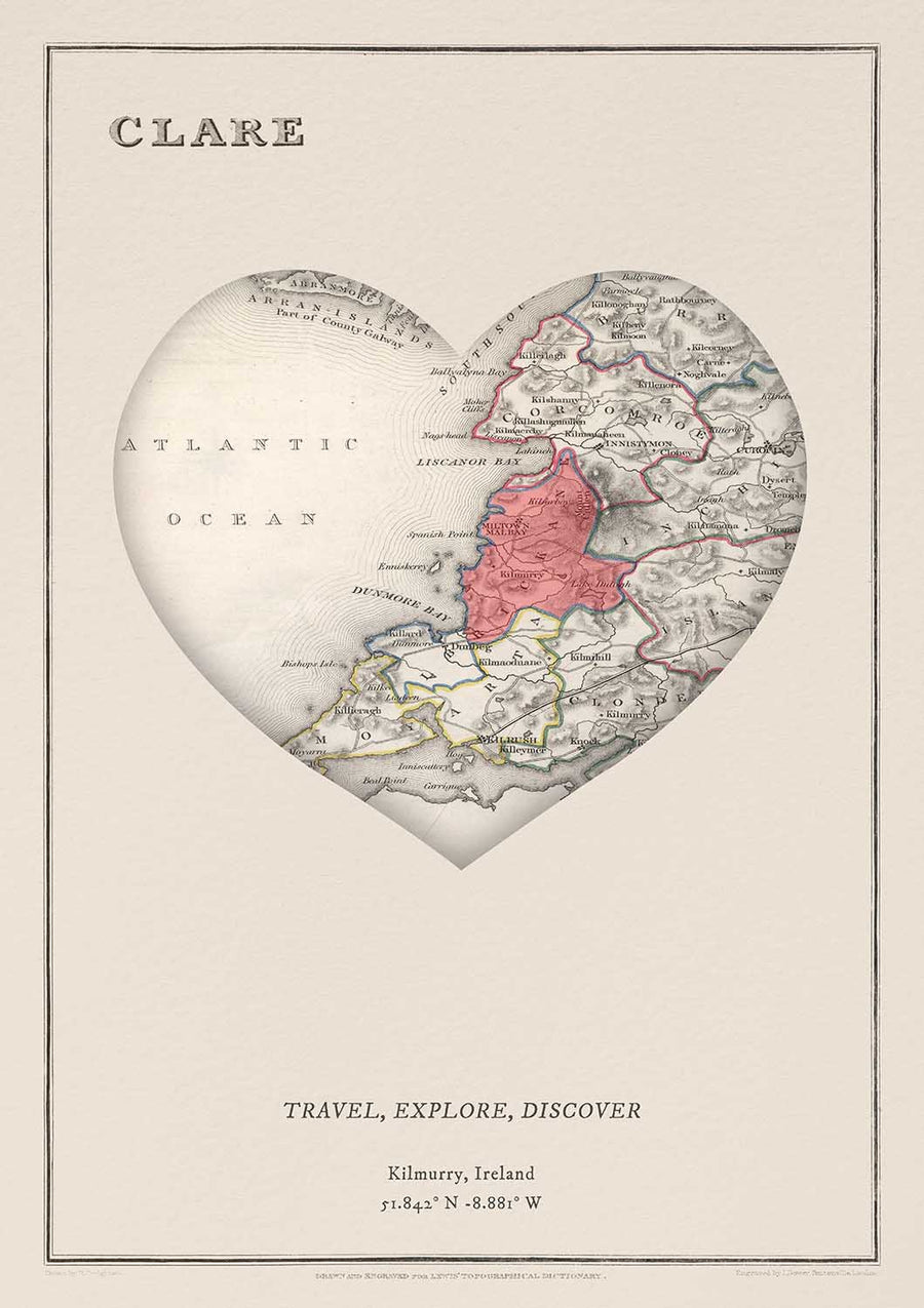 Mappa a Forma di Cuore: Regalo di Mappa Personalizzata Antica o Moderna 