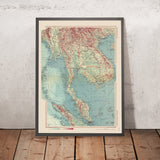 Mappa antica del sud-est asiatico, 1967: Malesia, Thailandia, Vietnam, Cambogia, ecc. 