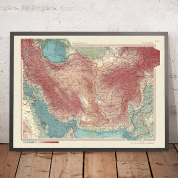 Alte Karte von Iran und Afghanistan, 1967: Kaspisches Meer, Persischer Golf, Westpakistan 