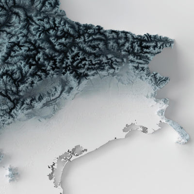 Mapa de Relieve Topográfico 3D de Italia 