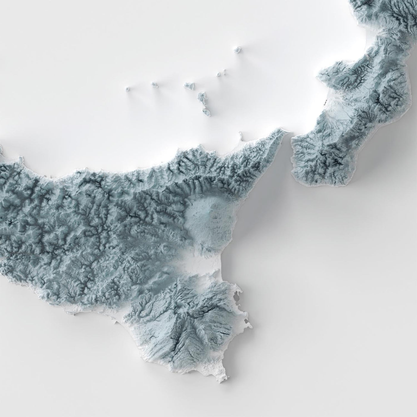 Mapa de Relieve Topográfico 3D de Italia 