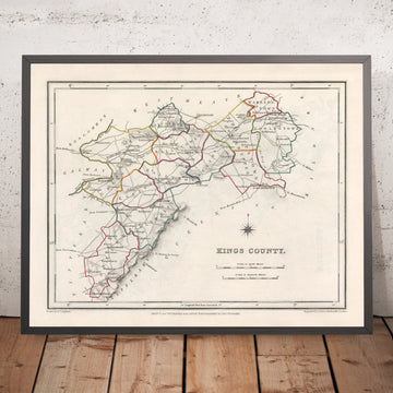 Mappa antica della contea di Offaly (King&