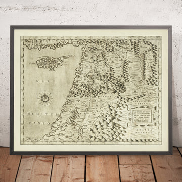 Alte seltene Karte des Heiligen Landes von Forlani, 1566: Jerusalem, Damaskus, Aleppo, Totes Meer, Zypern 