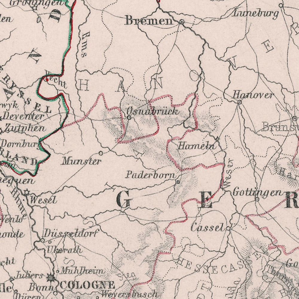 Antiguo mapa militar de las campañas de Napoleón, realizado por Johnston en 1792: Ámsterdam, Bruselas, París, rutas y batallas