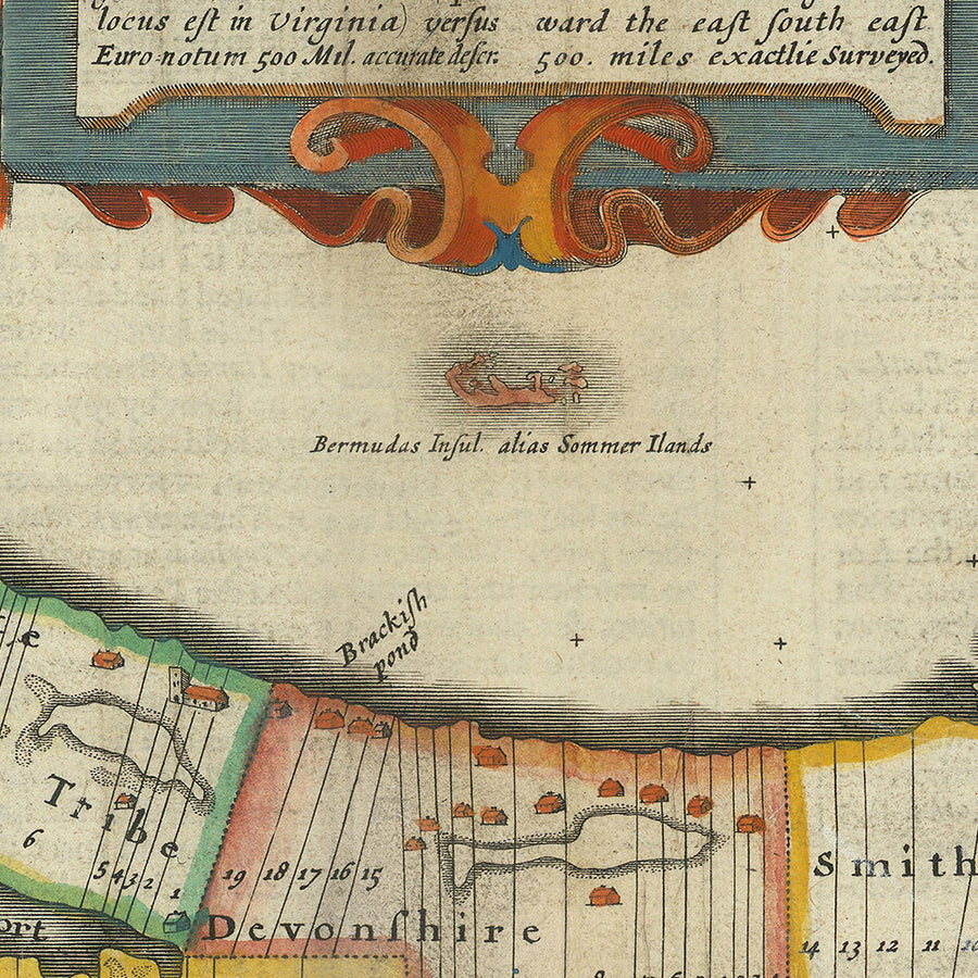 Mappa antica delle Bermuda di Speed, 1627: Hamilton, St. George&
