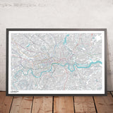 Carte moderne de Londres avec de véritables itinéraires de métro et de train de banlieue 