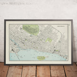 Mappa antica di Montreal di Cram, 1901: Parco e Cimitero del Monte Royal, Fiume San Lorenzo, Vecchia Montreal, Università McGill, Parco Lafontaine 
