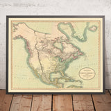 Ancienne carte de l'achat de la Louisiane en Amérique du Nord par Cary, 1806 : Côte incomplète de l'Alaska et du Canada 