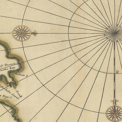 Old Map of the North Pole by Pitt, 1680: Early English Map, Mythical Islands, Frisland, Zeno Map