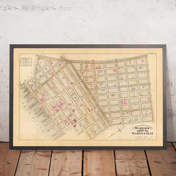 Old Map of Lower East Side, Manhattan by Bromley, 1879: James, Market, Pike, Rutgers Slip, Chatham Square
