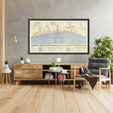 Old Military Map of Omaha Beach D-Day Battle Plans, 1944: US Army, Colleville-sur-Mer, Vierville-sur-Mer, Beach Obstacles