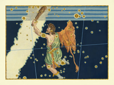Alte Sternkarte des Orion von Johann Bayer, 1603