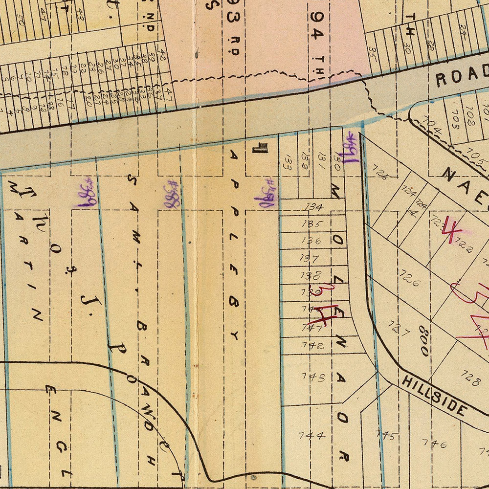 Alter Stadtplan von New York von Bromley, 1879: Harlem, Fort Washington, Fort George, Hudson River, Harlem River