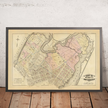 Vecchia mappa di Harlem, NYC di Bromley, 1879: Spuyten Duyvil Creek, fiume Harlem, Broadway, Kingsbridge Ave, University Ave 
