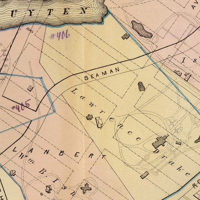 Alte Karte von New York City von Bromley, 1879: Spuyten Duyvil Creek, Harlem River, Broadway, Kingsbridge Ave, University Ave