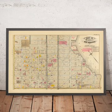 Old Map of Upper East Side, NYC, 1879: Carnegie Hill, Yorkville, East 86th St to East 95th St