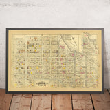Mapa antiguo de Harlem, NYC por Bromley, 1879: Parque Mount Morris, Río Harlem, Avenidas 1-7 