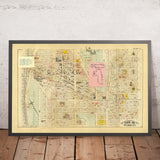 Ancienne carte de Harlem, NYC par Bromley, 1879 : Riverside Park, couvent, Broadway, chemins de fer, Amsterdam Ave 