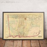 Old Map of the Bronx, NYC by Bromley, 1879: West Farms, East Tremont, Belmont, Fordham, Bronx River