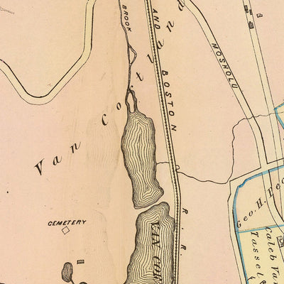 Alte Karte von New York City von Bromley, 1879: Woodlawn Cemetery, Van Cortlandt Lake, Mount St. Vincent