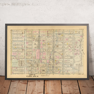 Old Map of Midtown, NYC by Bromley, 1879: Grand Central Terminal, Reservoir Square, West 38th to West 50th Street