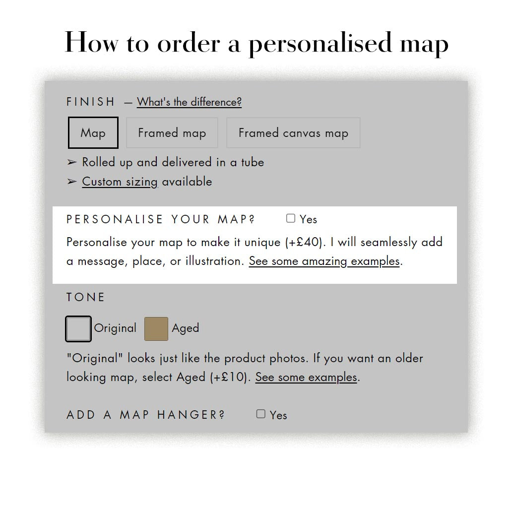 Map personalisation