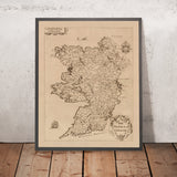 Old Map of Connacht by Petty, 1685: Galway, Leitrim, Mayo, Sligo, Roscommon